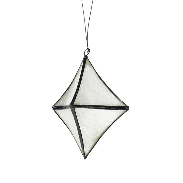 6 Baumanhänger Polygon Rombe schwarz-weiß