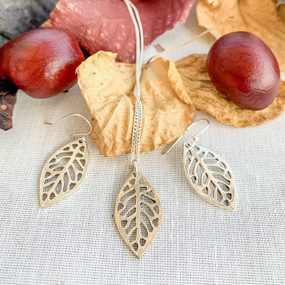 Silber Kette "Blatt", fairtrade & handmade