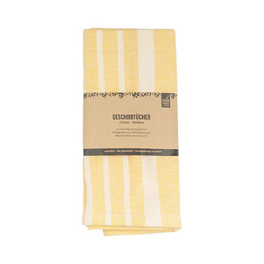 2er-Set Geschirrtücher "apricot" fairtrade & handgewebt aus Bio-Baumwolle, 70 x 50 cm