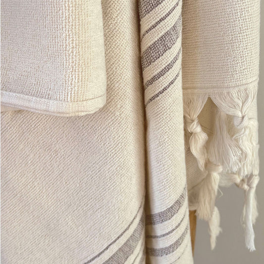 Fouta Dolce Peshtamal aus Bio-Baumwolle, moonstone, 90 x 170 cm