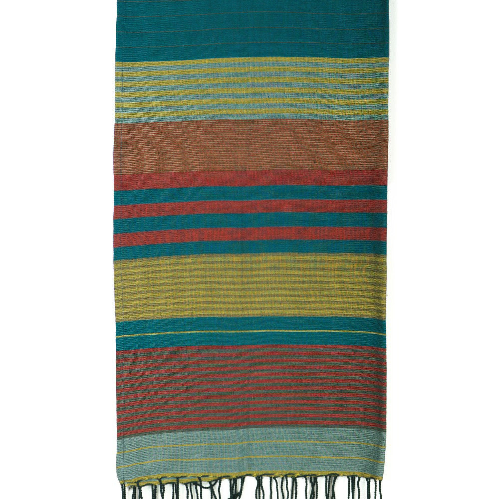 Fouta ebony, redblue, 100 x 200 cm, Bio-Baumwolle