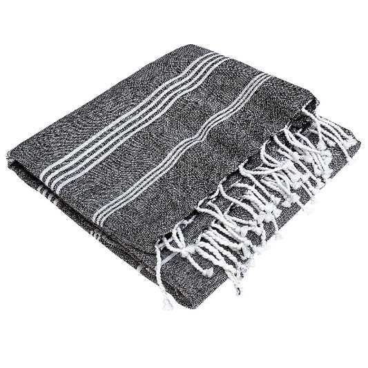 Fouta Hamam, anthrazit, Biobaumwolle