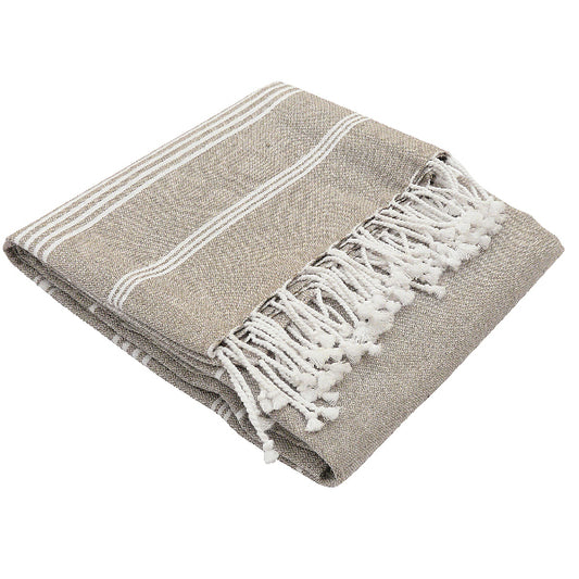 Fouta Hamam, taupe-natural, Biobaumwolle