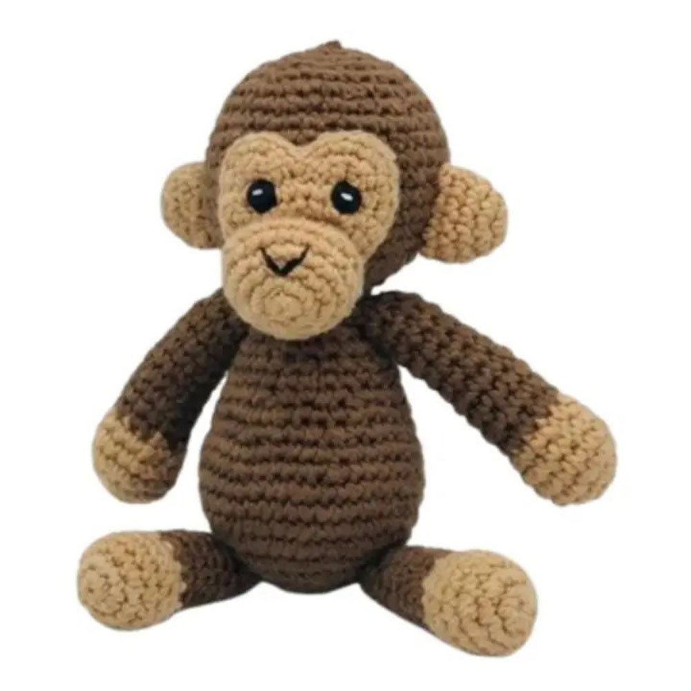 Kleiner Affe aus gehäkelter Bio-Baumwolle, 13 cm, vegan
