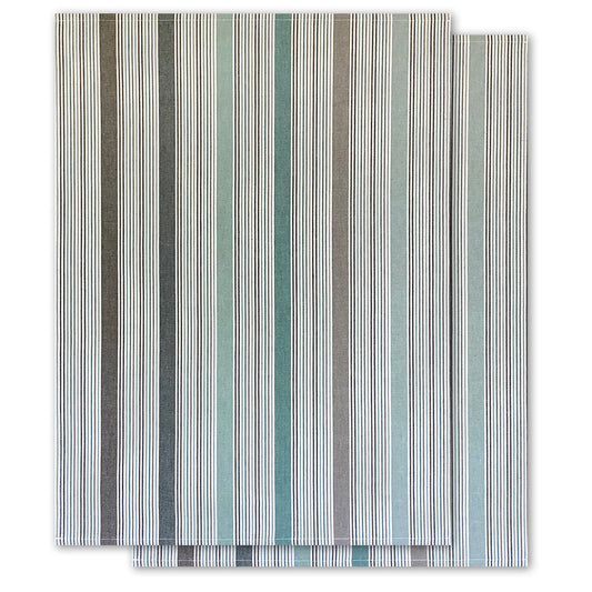 2er-Set Geschirrtücher, multi-azur-grau, Bio-Baumwolle, 70 x 50 cm