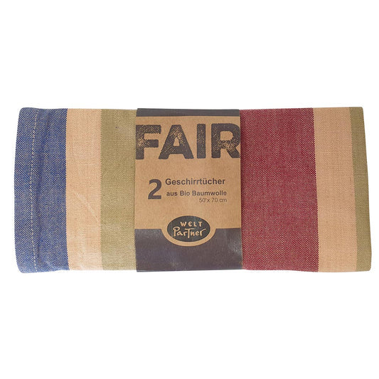 2er-Set Geschirrtücher "weinrot", Biobaumwolle, fairtrade