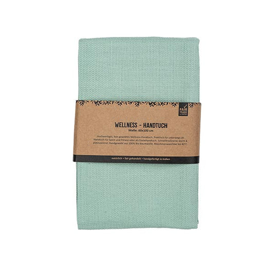 Fairtrade Hamam-Handtuch aqua-hellgrün, 100*60cm, Bio-Baumwolle