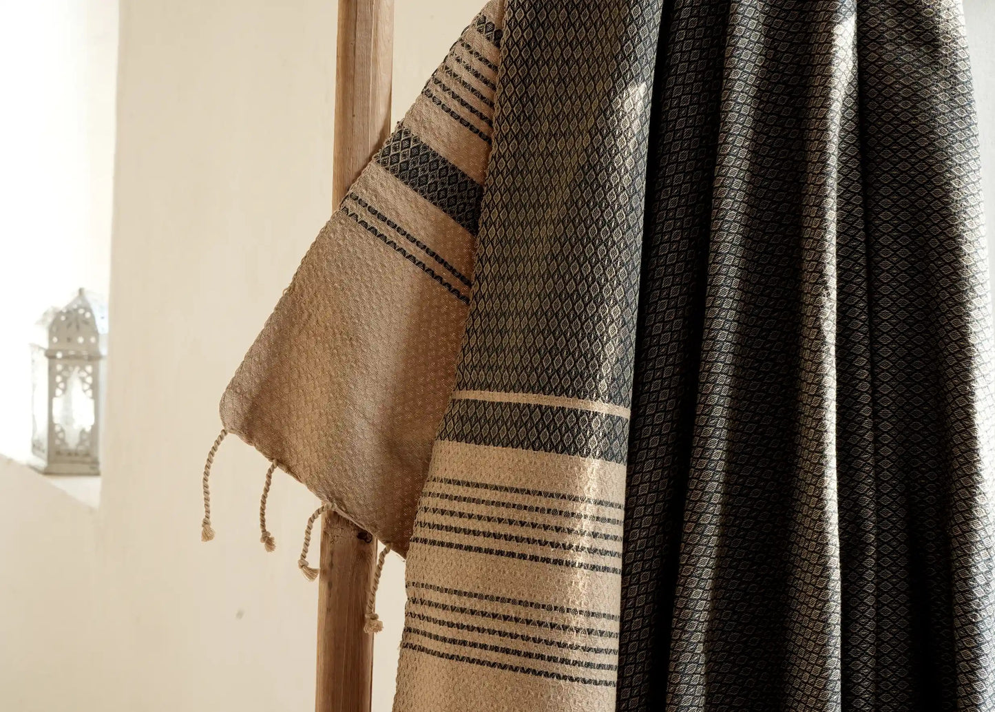 Fouta Sand Hamam-Tuch, sand-asche, 100 x 200 cm