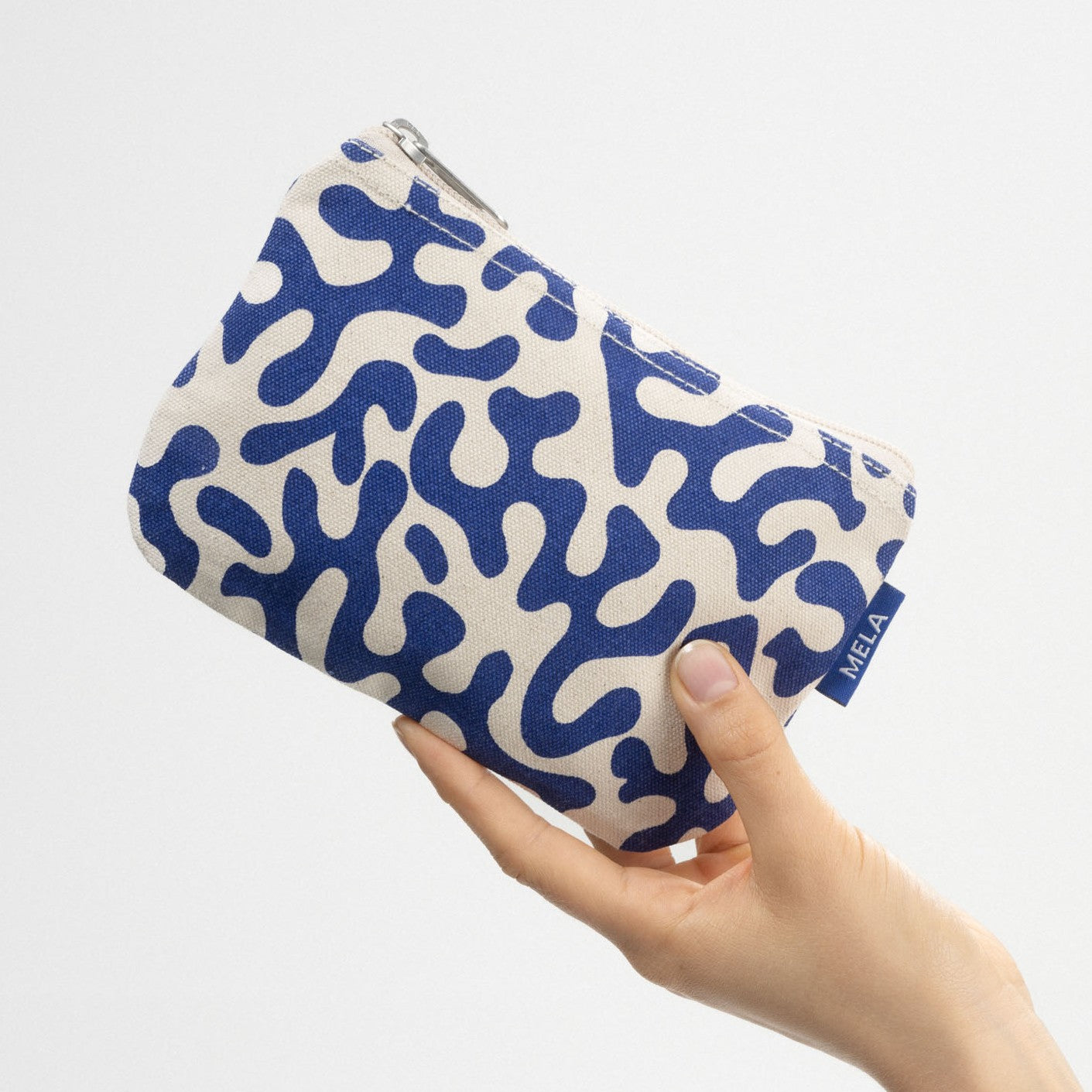 Kleine Kosmetiktasche, blue coral, fairtrade & GOTS zertifiziert