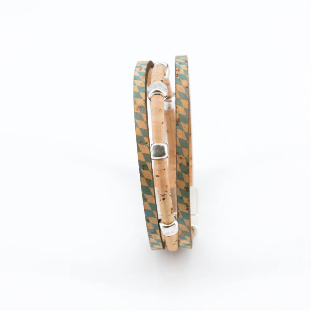 Veganes Kork-Armband mit Rauten (3 Bänder)