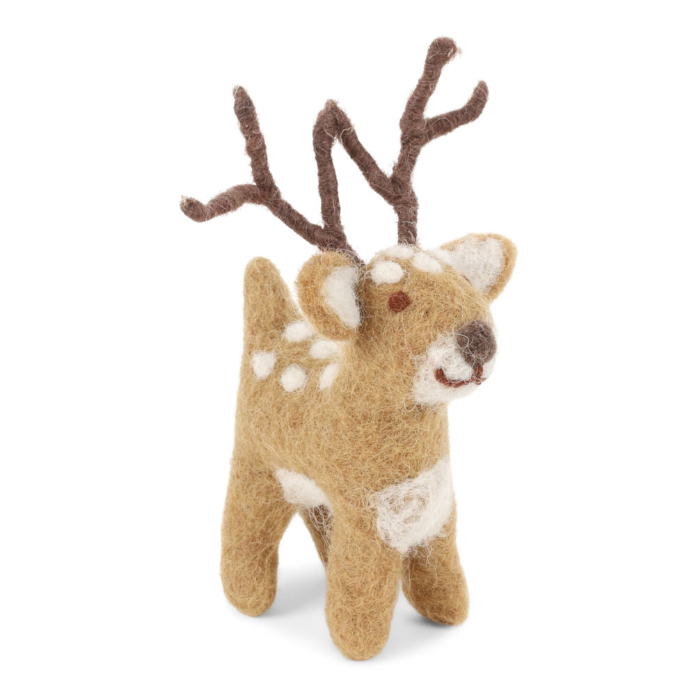 braunes Rentier aus Wollfilz, fairtrade