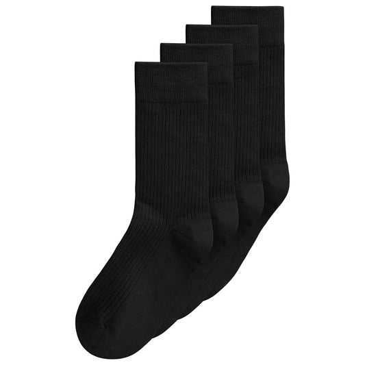 4 Paar Fairtrade Socken | schwarz | Bio-Baumwolle| gerippt