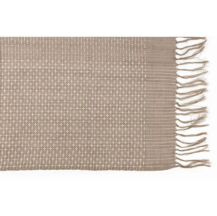 Schal "Stitch" braun-beige aus Bio-Baumwolle, 50 x 160 cm