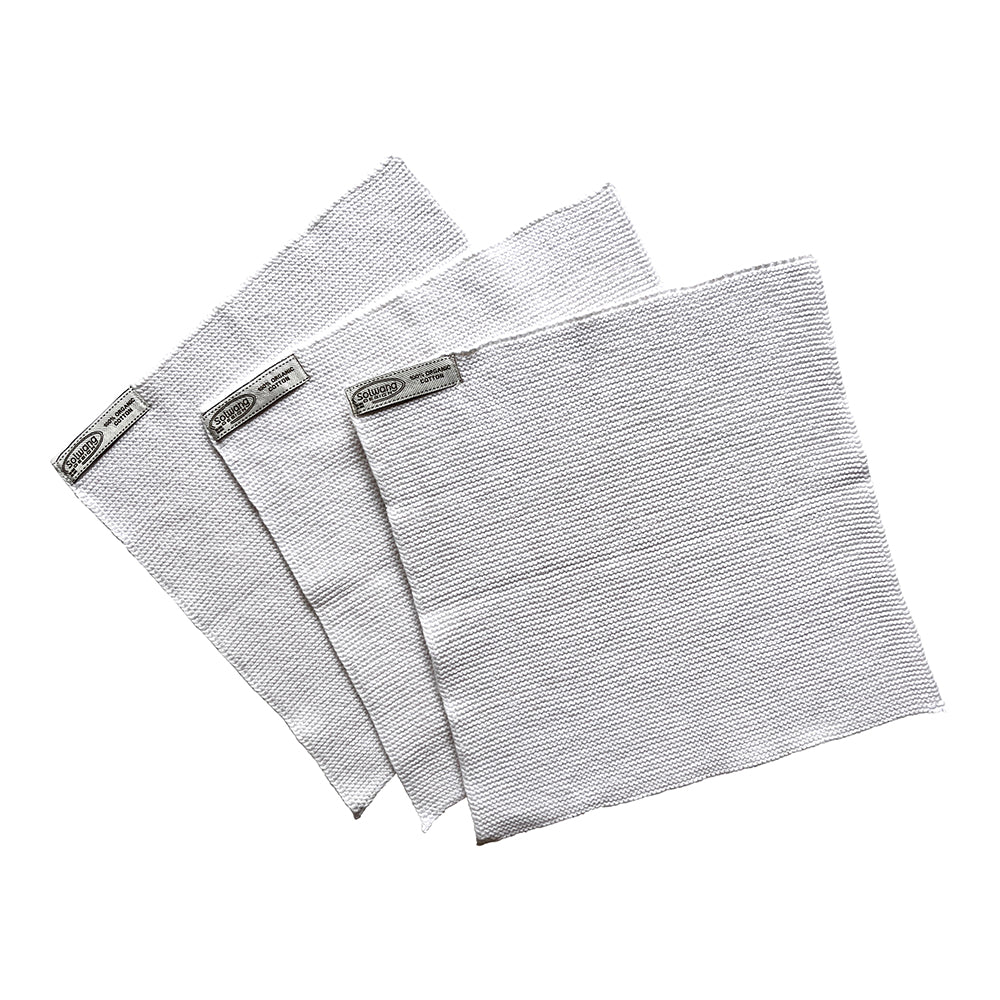3er-Set Spültücher, weiss, Bio-Baumwolle
