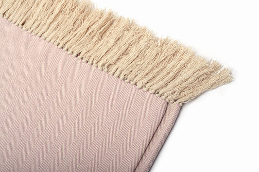 (Tages-) Decke beige/rosé aus Bio-Baumwolle