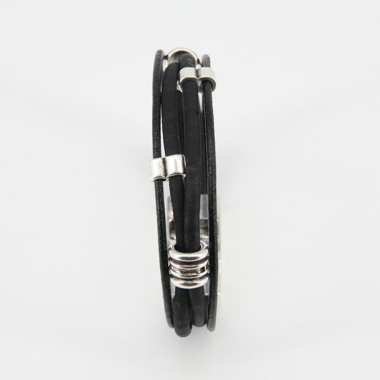 Veganes Kork-Armband mit Metall-Perlen