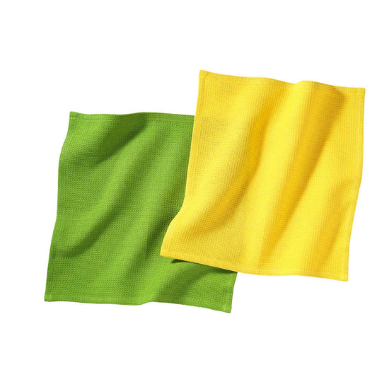 2er-Set Spültücher, 30 x 30 cm, gelb-grün aus Bio-Baumwolle