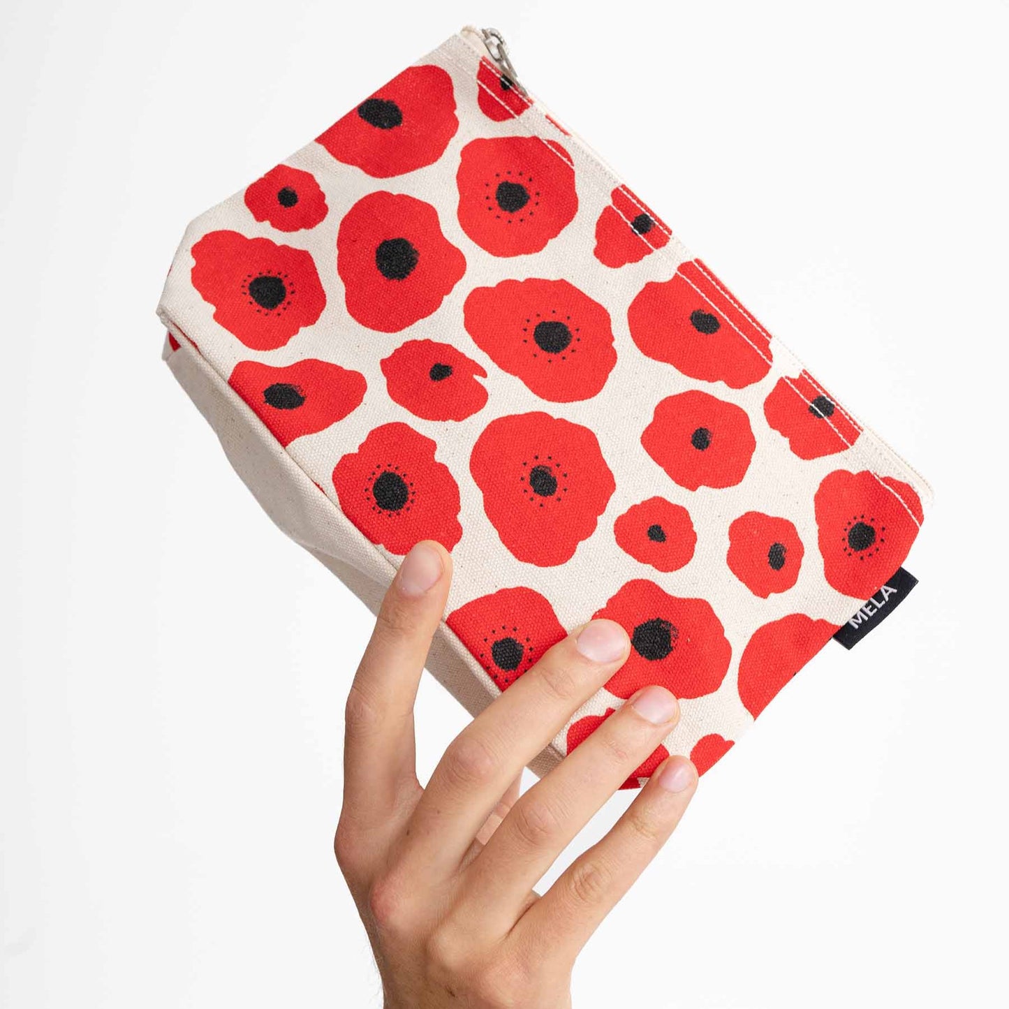 Große Kosmetiktasche, poppy print, fairtrade & GOTS zertifiziert