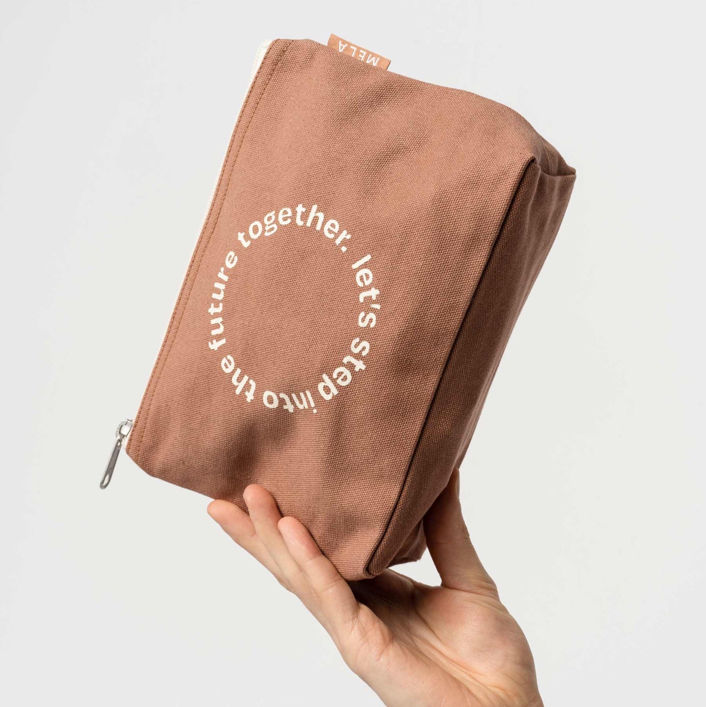Große Kosmetiktasche, nougat print, fairtrade & GOTS zertifiziert
