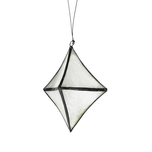 6 Baumanhänger Polygon Rombe schwarz-weiß