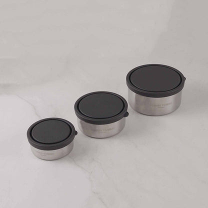 runde Bento-Boxen aus Edelstahl, 3er-Set