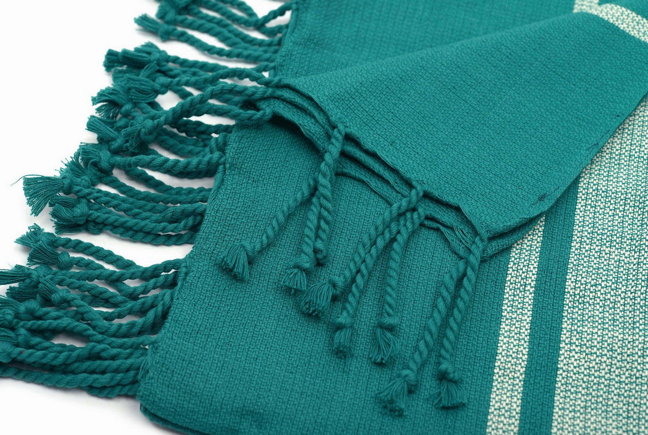 Hamamtuch grün aus Bio-Baumwolle, 110 x 180 cm