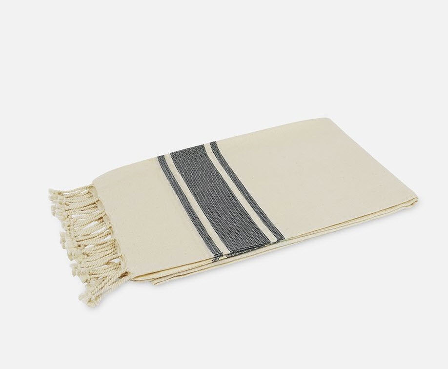 Fairtrade Hamamtuch beige-grau aus Bio-Baumwolle