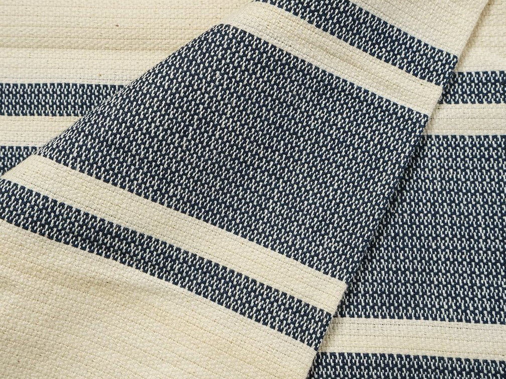 Hamamtuch beige/(blau-)grau aus Bio-Baumwolle, 110 x 180 cm
