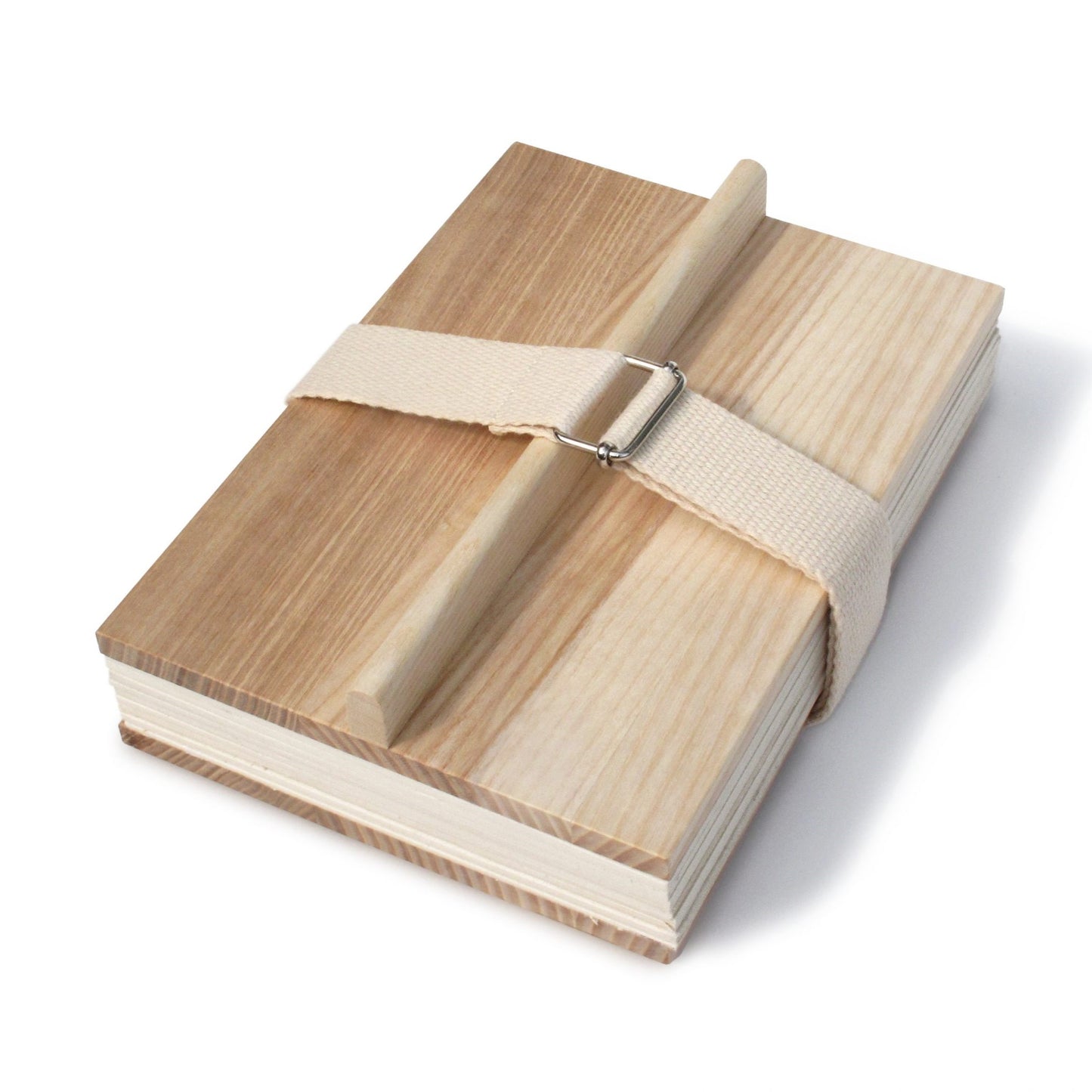 Blütenpresse A5, Holz mit beigem Band