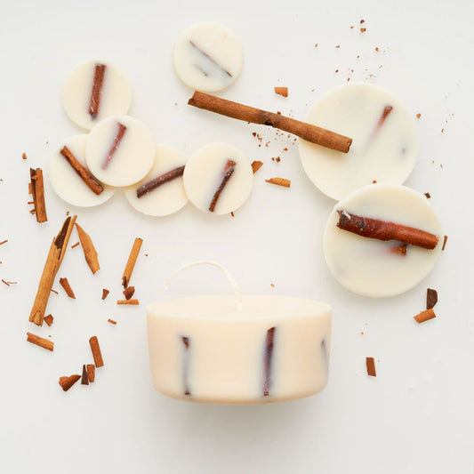 Munio Geschenkbox - Kerzen und Duftblättchen, Zimt (Cinnamon), vegan, Bio