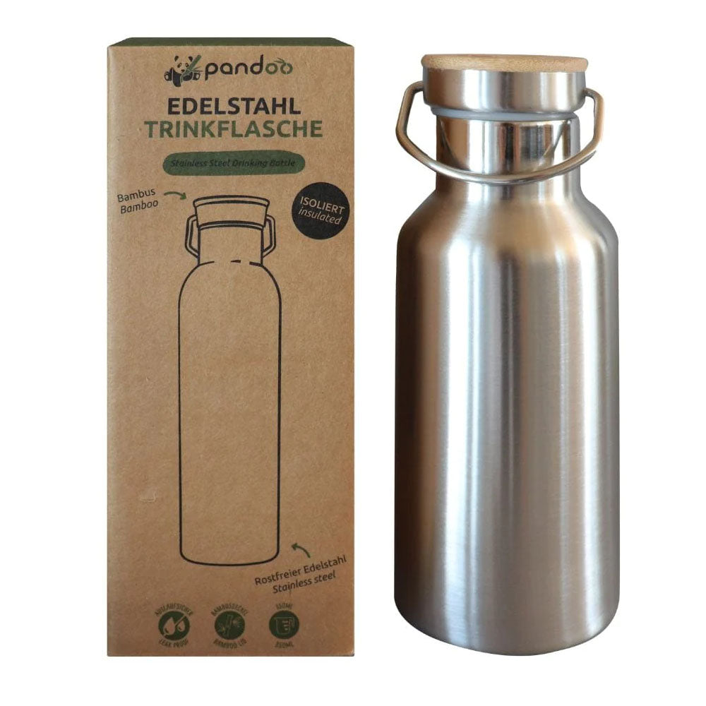 Kleine Edelstahl Trinkflasche isoliert