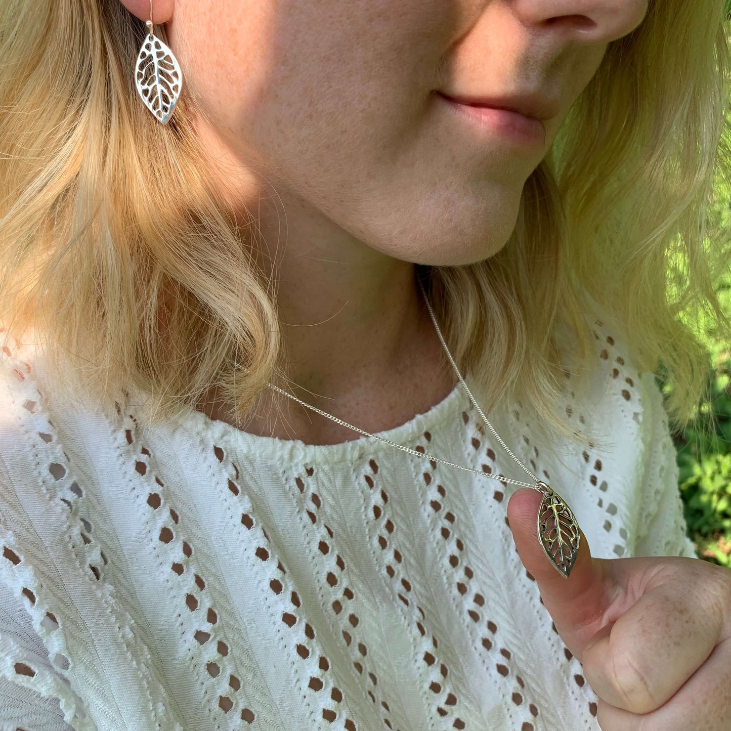 Silber Ohrringe "Blatt", fairtrade & handmade