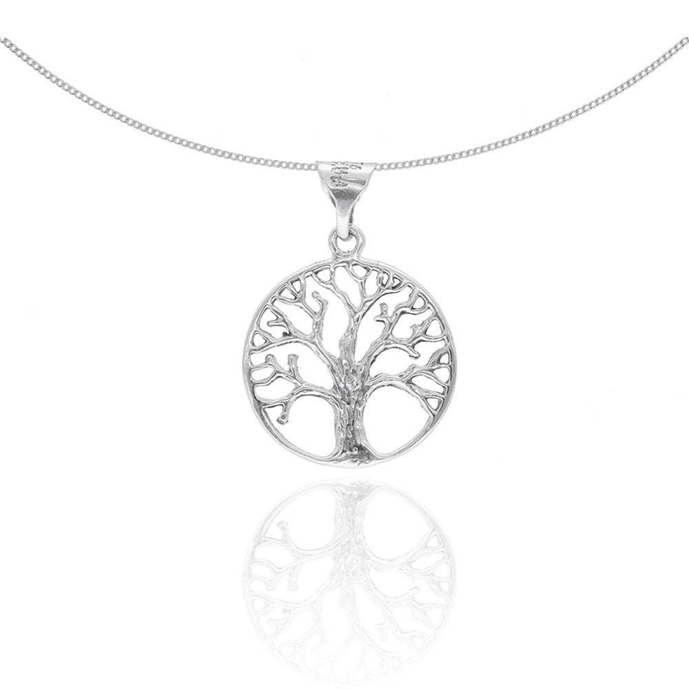 Silber Kette "Lebensbaum" (mittel Ø 2,0 cm), fairtrade & handmade