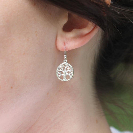 Silber Ohrringe "Lebensbaum", fairtrade & handmade