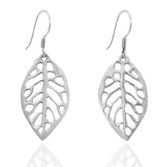 Silber Ohrringe "Blatt", fairtrade & handmade