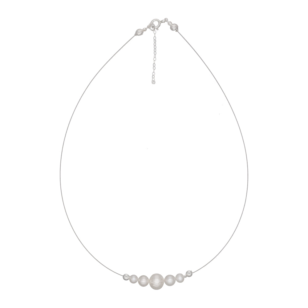 Silber-Halskette "Serenidad", 5 Perlen, fairtrade & handmade