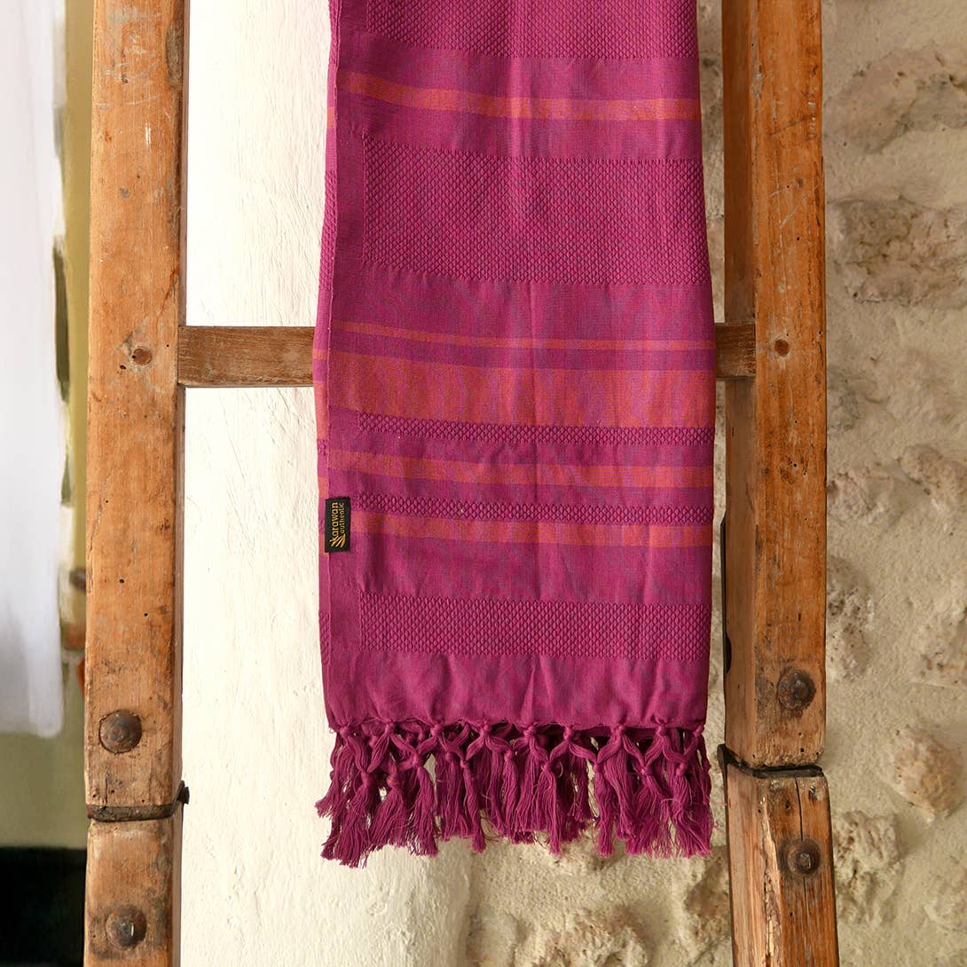 Fouta Dhoti Garden, fuchsia, 90 x 160 cm, Bio-Baumwolle