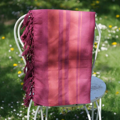 Fouta Dhoti Garden, fuchsia, 90 x 160 cm, Bio-Baumwolle