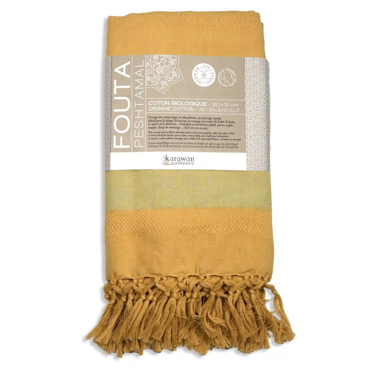 Fouta Dhoti Garden, sunflower, 90 x 160 cm, Bio-Baumwolle