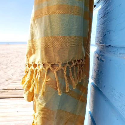 Fouta Dhoti Garden, sunflower, 90 x 160 cm, Bio-Baumwolle