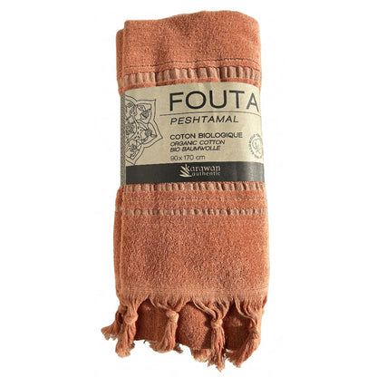 Fouta Dolce Peshtamal aus Biobaumwolle, ambre, 90 x 170 cm
