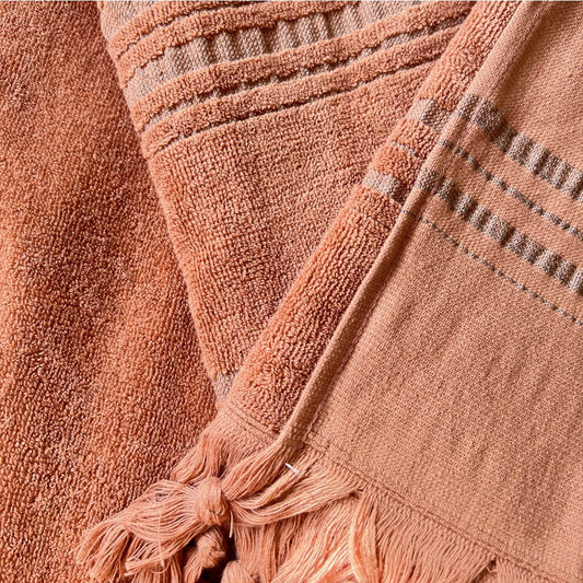 Fouta Dolce Peshtamal aus Biobaumwolle, ambre, 90 x 170 cm