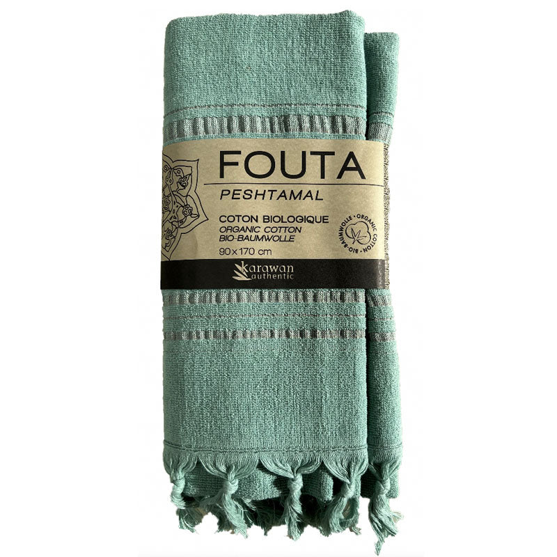 Fouta Dolce Peshtamal aus Bio-Baumwolle, jade, 90 x 170 cm