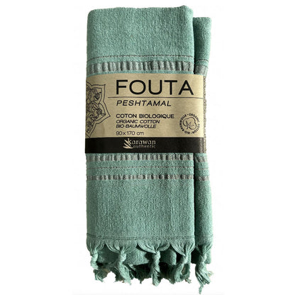 Fouta Dolce Peshtamal aus Bio-Baumwolle, jade, 90 x 170 cm