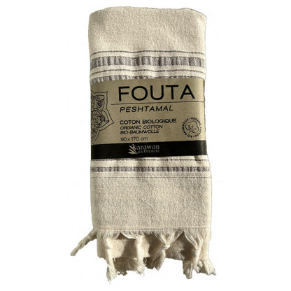 Fouta Dolce Peshtamal aus Bio-Baumwolle, moonstone, 90 x 170 cm