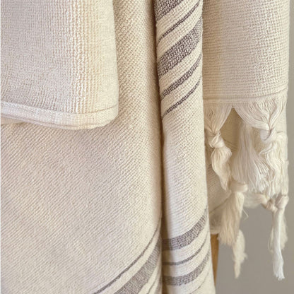 Fouta Dolce Peshtamal aus Bio-Baumwolle, moonstone, 90 x 170 cm