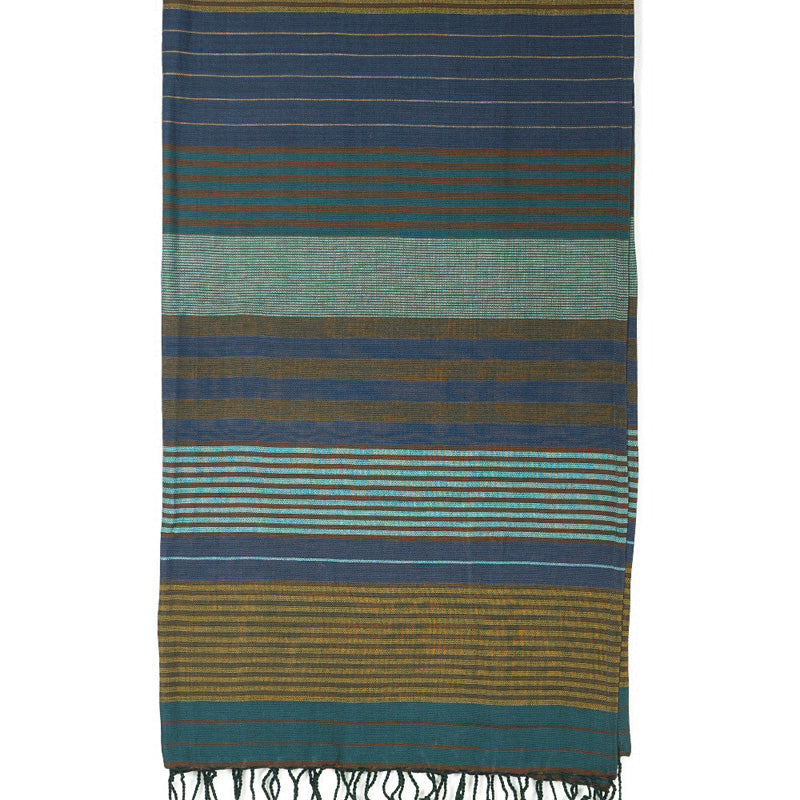 Fouta ebony, aquamarine, 100*200cm, Bio-BW