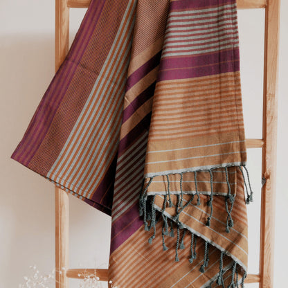 Fouta ebony, arabesk, 100*200cm, Bio-BW