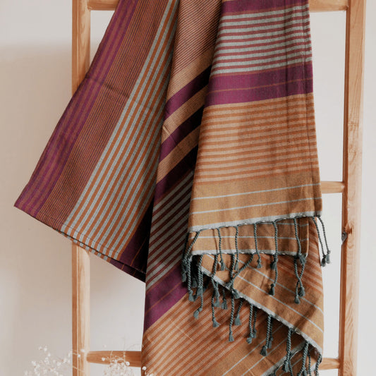 Fouta ebony, arabesk, 100*200cm, Bio-BW