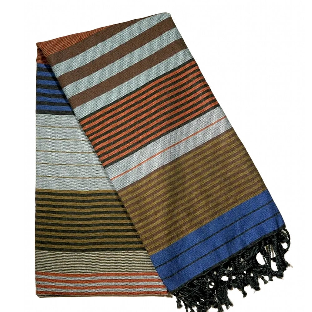Fouta ebony, celest, 100 x 200 cm, Bio-BW